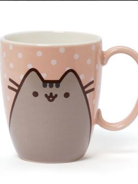 Enesco Pusheen the Cat/ NWT/ Beige and Pink Polka Dot Ceramic Cup/12oz.